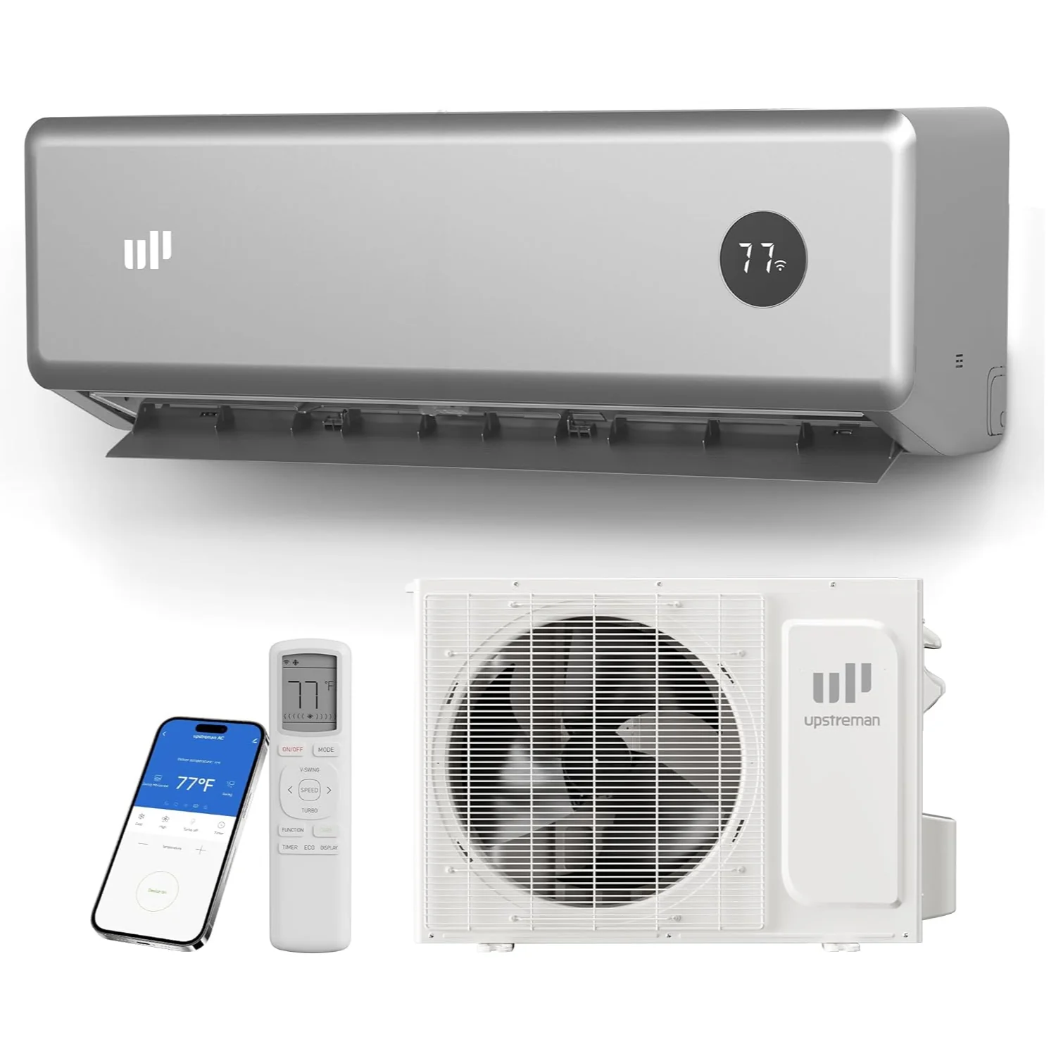 Relaxed Mini Split Air Conditioner 12000 BTU with WiFi Control Silver Ductless Inverter System for Up to 750 Sq.Ft 230V Mini Split Air Conditioner 12000 BTU with WiFi Control Silver Ductless Inverter System for Up to 750 Sq.Ft 230V Consistent