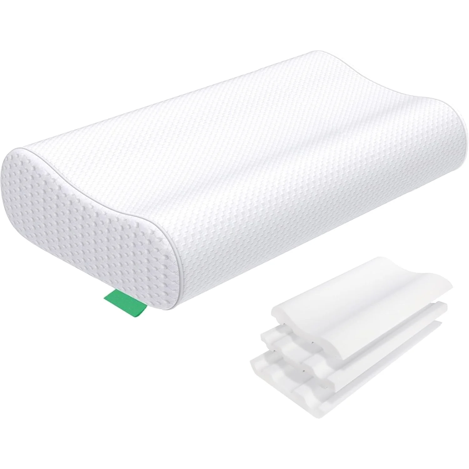 Lightweight 2 Packs Cervical Pillow for Neck Strain Relief Memory Foam Adjustable Heights Orthopedic Pillow with Cooling Fabric Removable Cover2 Packs Cervical Pillow for Neck Strain Relief Memory Foam Adjustable Heights Orthopedic Pillow with Cooling Fabric Removable Cover Convenient