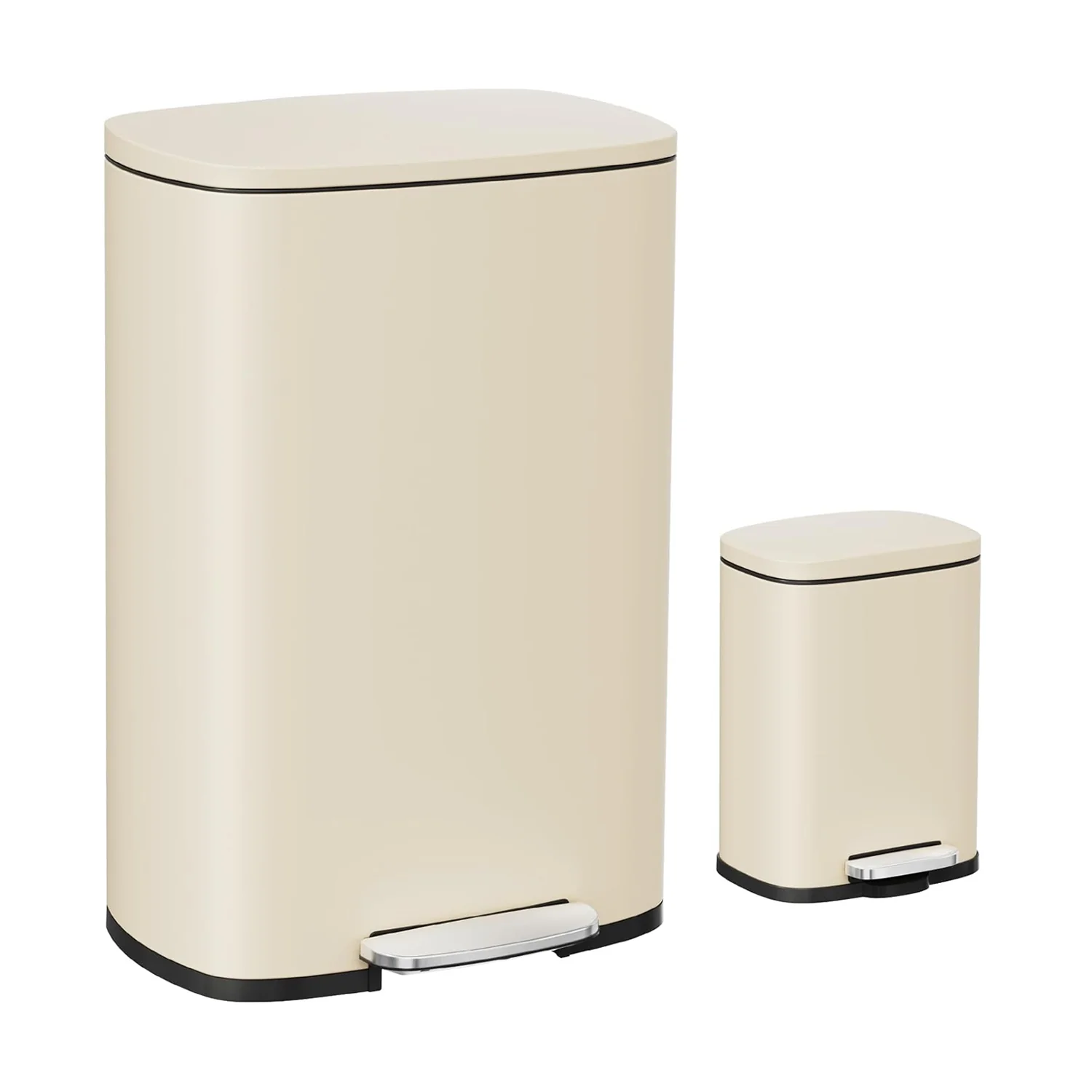Expertly Made 13 Gal 50L 1.3 Gal 5L Trash Can Combo Set Stainless Steel Trash Can with Soft-Close Lids Removable Inner Bucket13 Gal 50L 1.3 Gal 5L Trash Can Combo Set Stainless Steel Trash Can with Soft-Close Lids Removable Inner Bucket Authentic