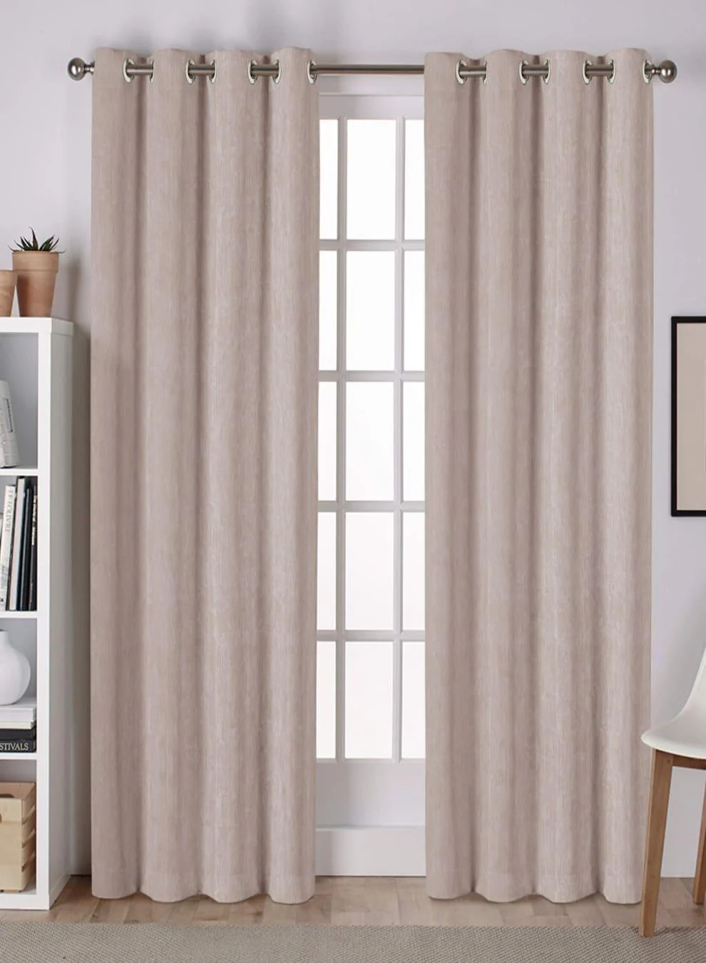 Fine Crafted Lyon Cotton Room Darkening Curtains Subtle Abstract Texture Beige Set of 2 Fully CustomizableThe Guide to Measuring and Choosing Curtains Quality