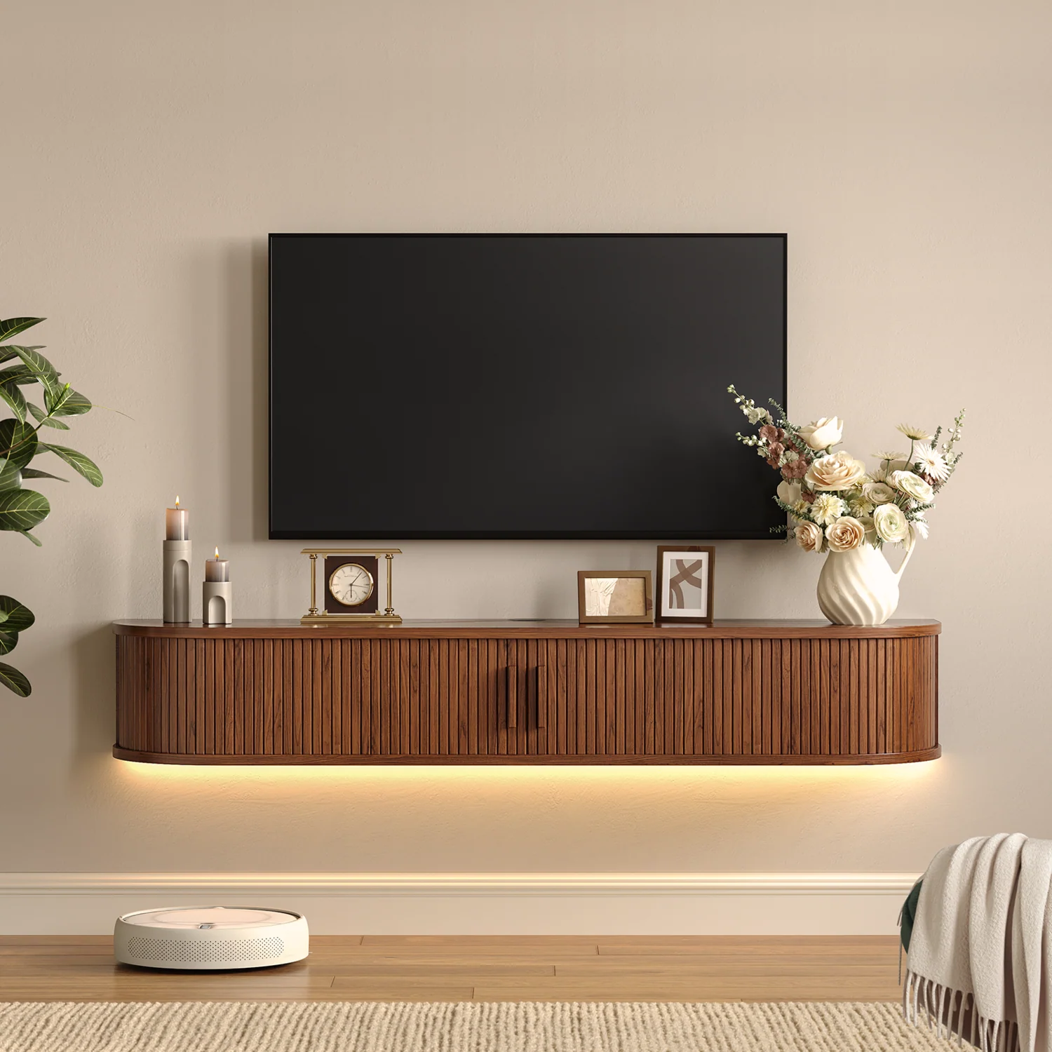 Prestigious Back in Stock in October Floating TV Stand with LED Light 55 Wall Mounted Entertainment Center with Storage and Power Outlet Back in Stock in October Floating TV Stand with LED Light 55 Wall Mounted Entertainment Center with Storage and Power Outlet Clean