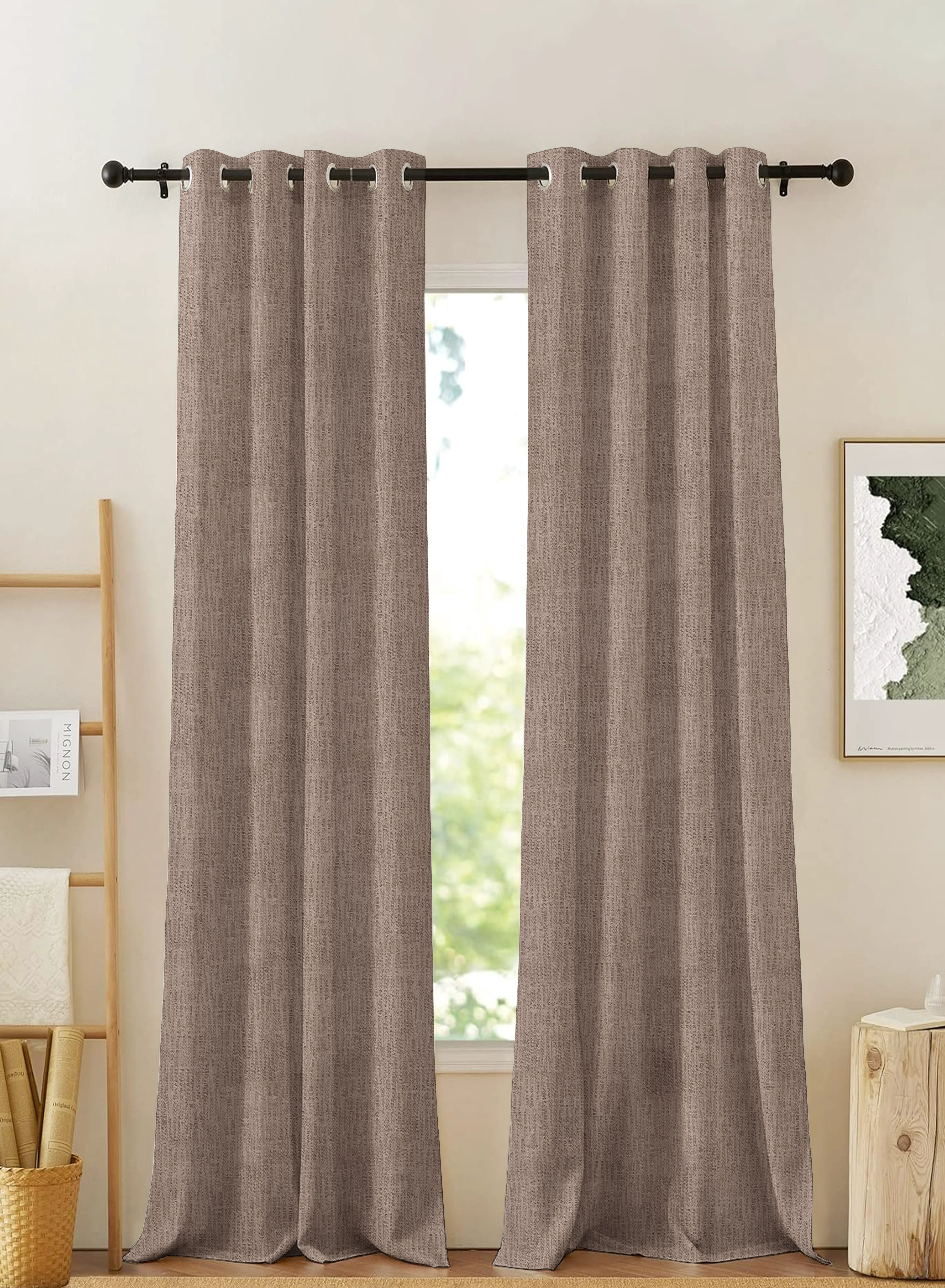 Specialty Elora Textured Blackout Curtains Minimal Design Total Light Block Coffee Set of 2 Fully CustomizableThe Guide to Measuring and Choosing Curtains Expertly Made
