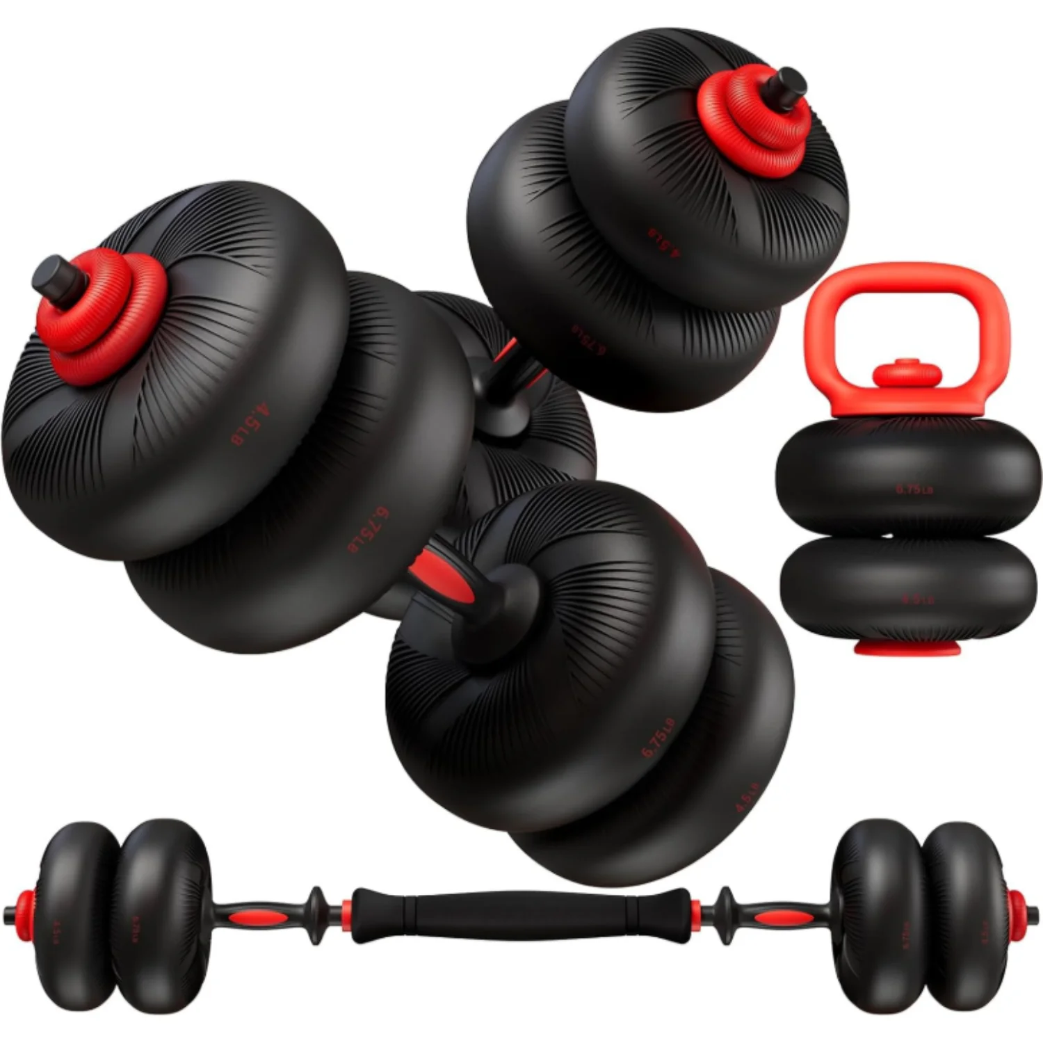 Relaxed 45LB Adjustable Dumbbell Set 4 in 1 Dumbbell Barbell Kettlebell and Weight Plate Set Home Gym Weights for Men Women45LB Adjustable Dumbbell Set 4 in 1 Dumbbell Barbell Kettlebell and Weight Plate Set Home Gym Weights for Men Women Casual