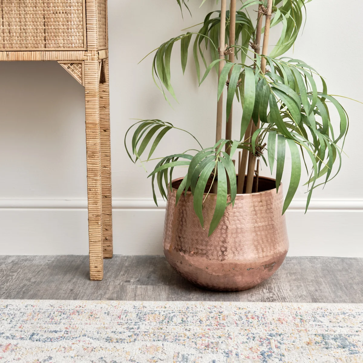 Healthy Large Round Copper Patterned Planter Versatile