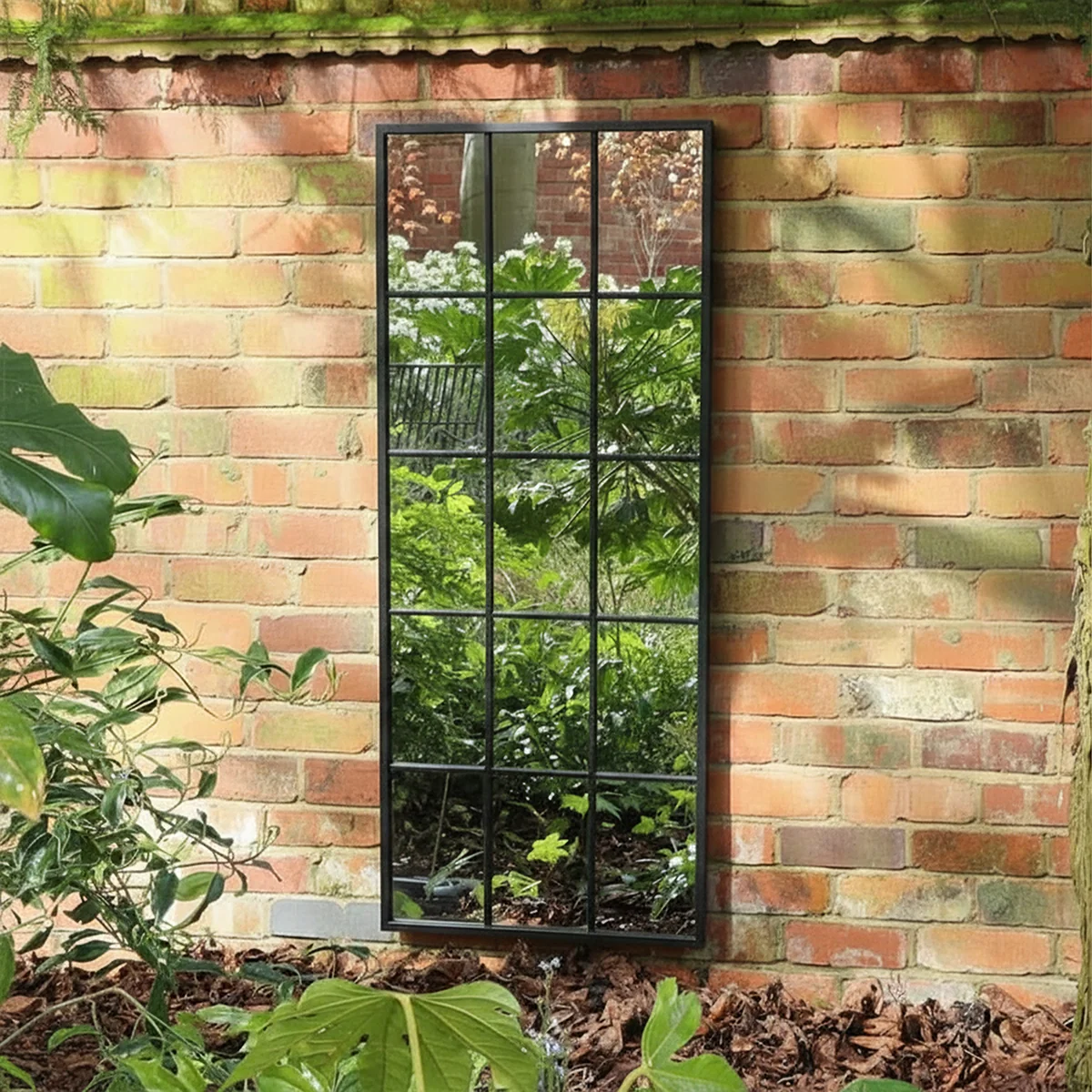Official Extra Large Matt Black Window Mirror 144cm x 59cm Durable
