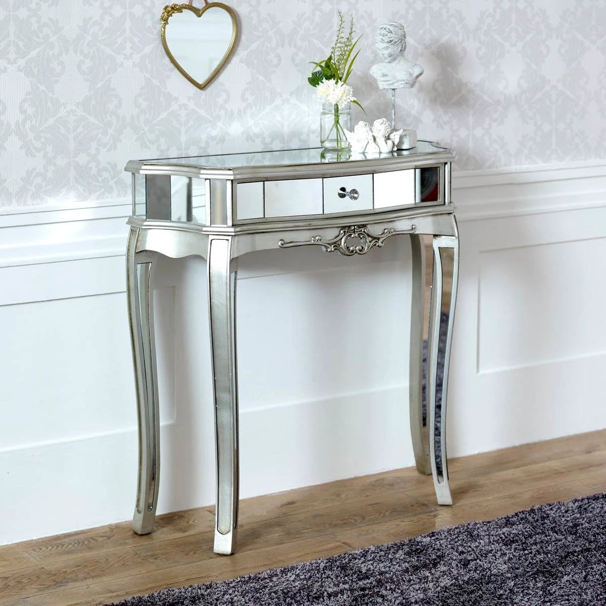 Artisan Half Moon Mirrored Console Table – Tiffany Range Sophisticated
