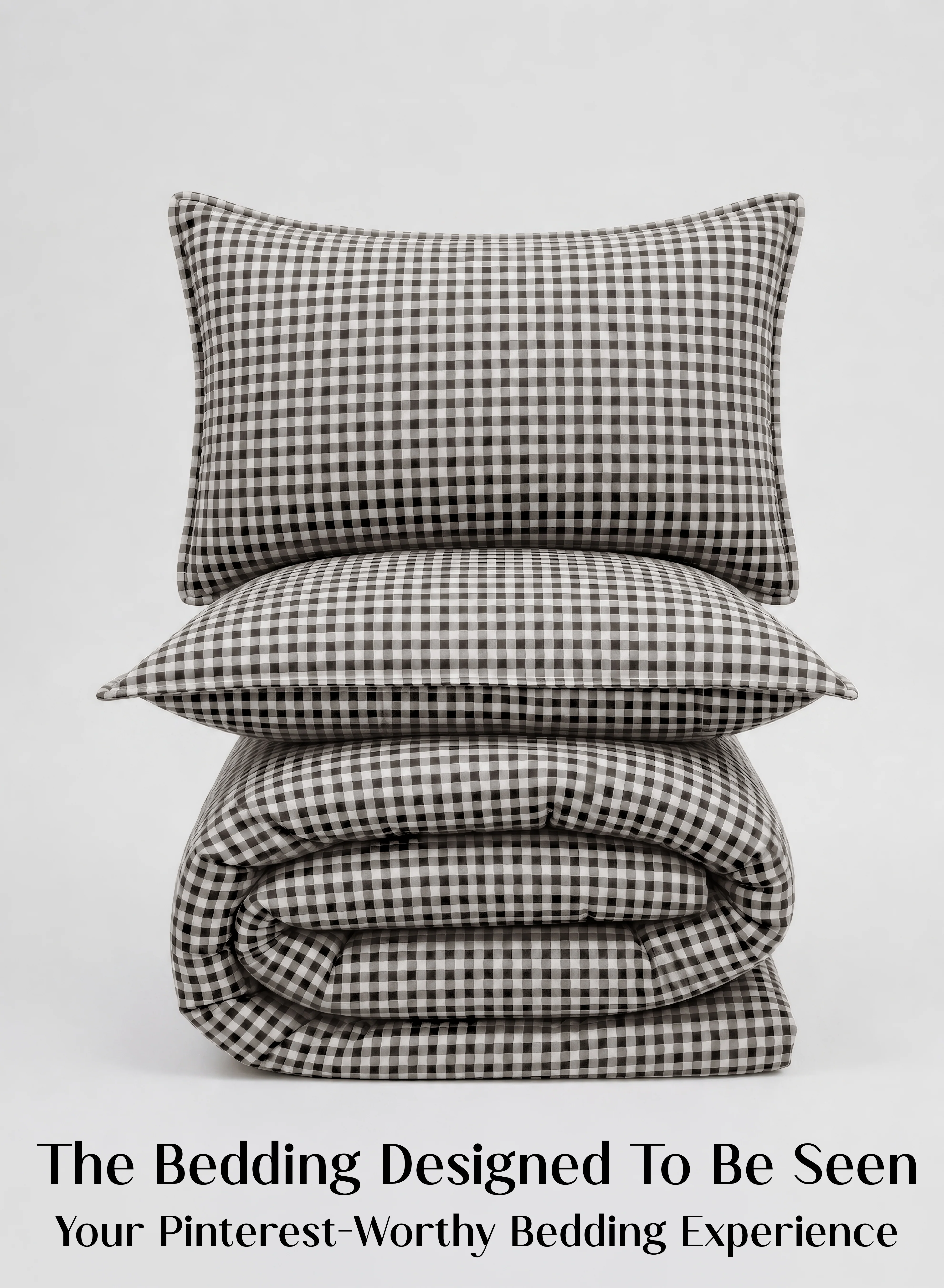 Casual Crayonic™ 8-Piece AC Bedding Set Signature Designer Bedding for AC Rooms Midnight Gingham User-Friendly