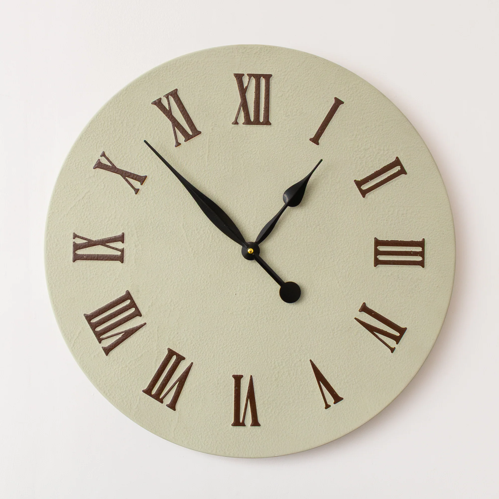 Next-Generation Large Metal Sage Green Brown Detailed Wall Clock – 60cm x 60cm Lightweight