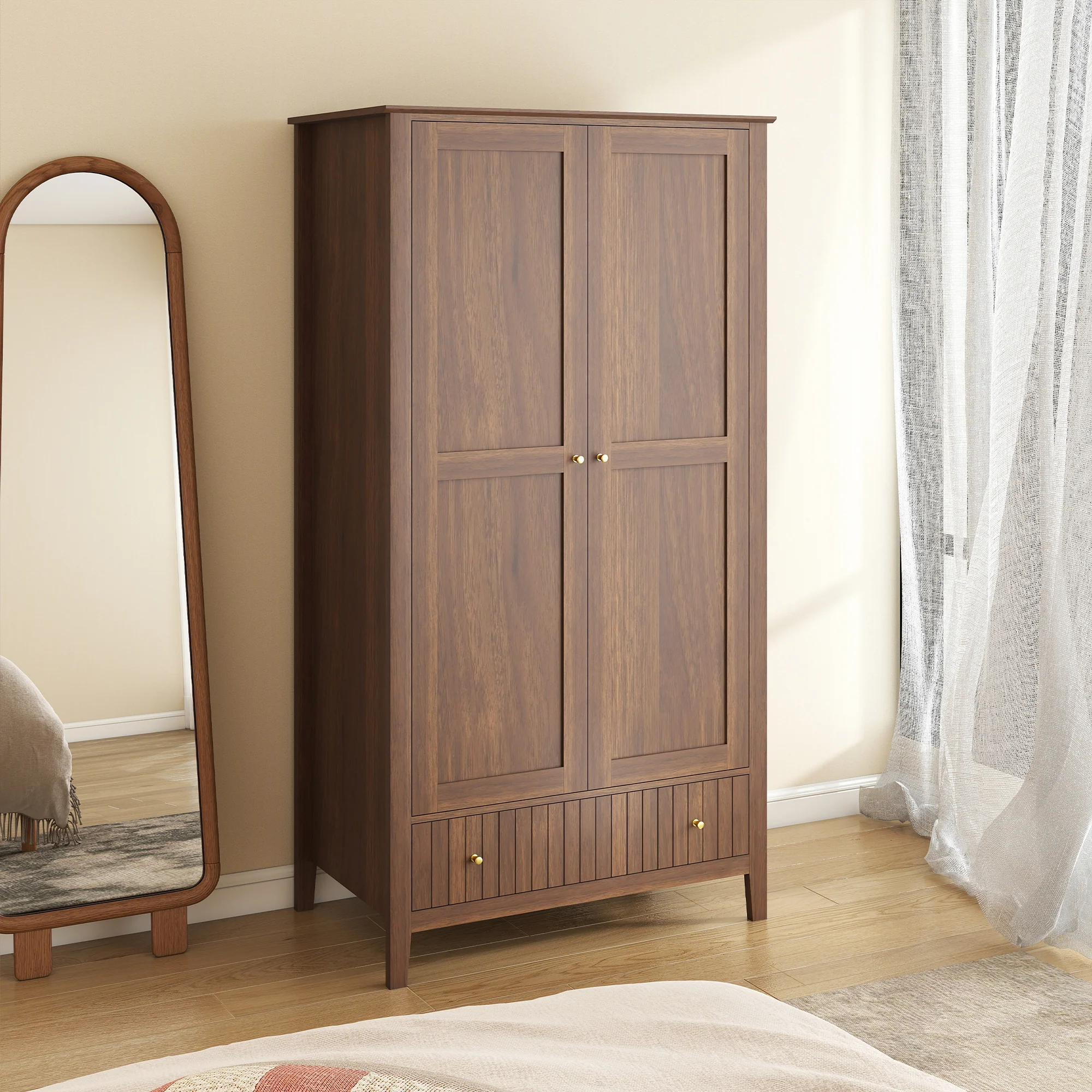 Genuine Double Wardrobe – Hales Dark Wood Range Long-Lasting