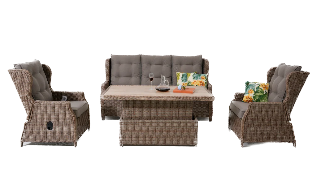 Sustainable Buenos Aires 4-Piece Outdoor Recliner Lounge Set Marina Outstanding