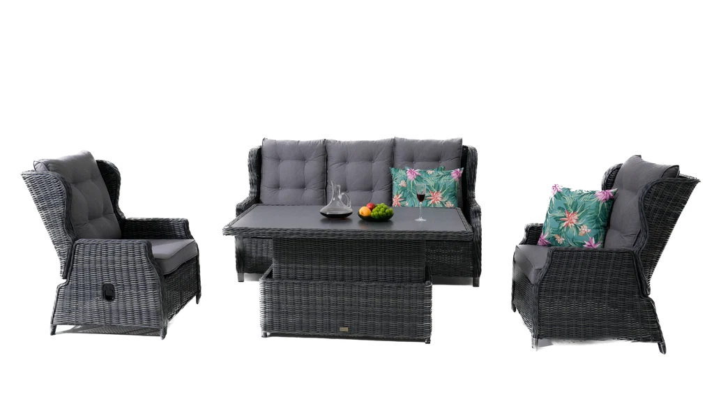 Selected Buenos Aires 4-Piece Outdoor Recliner Lounge Castle Grey Pure