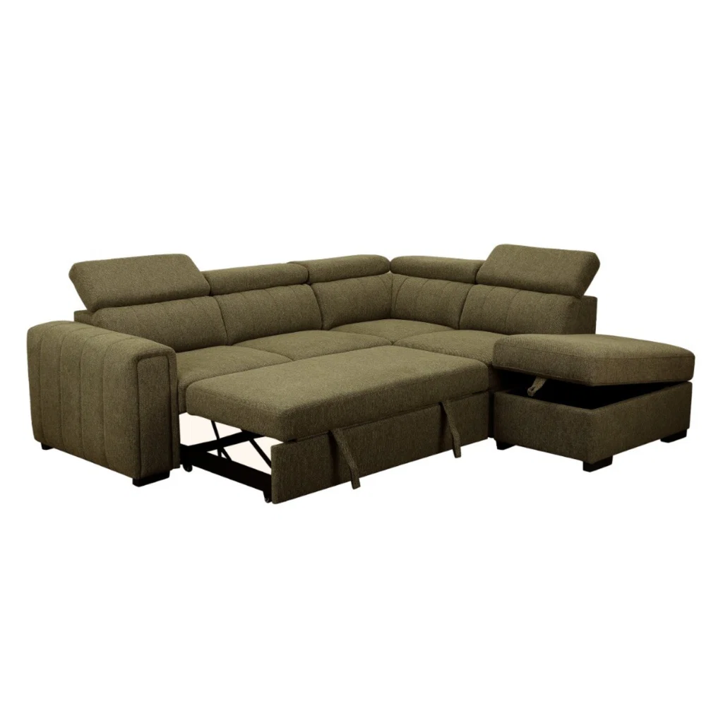 Reliable Odelia Corner Sofa Bed with Storage Ottoman Practical