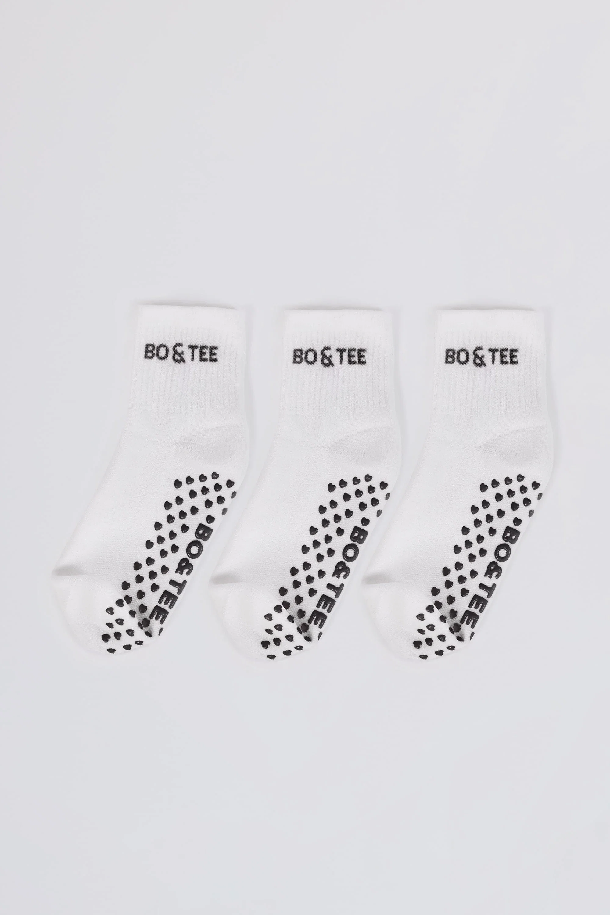 Fashionable Pilates 3-Pack Socks Bundle in White Fine Crafted