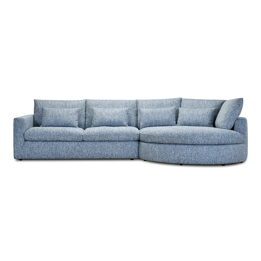 Quality Julio Rounded Sofa Chaise Right Mist Flexible
