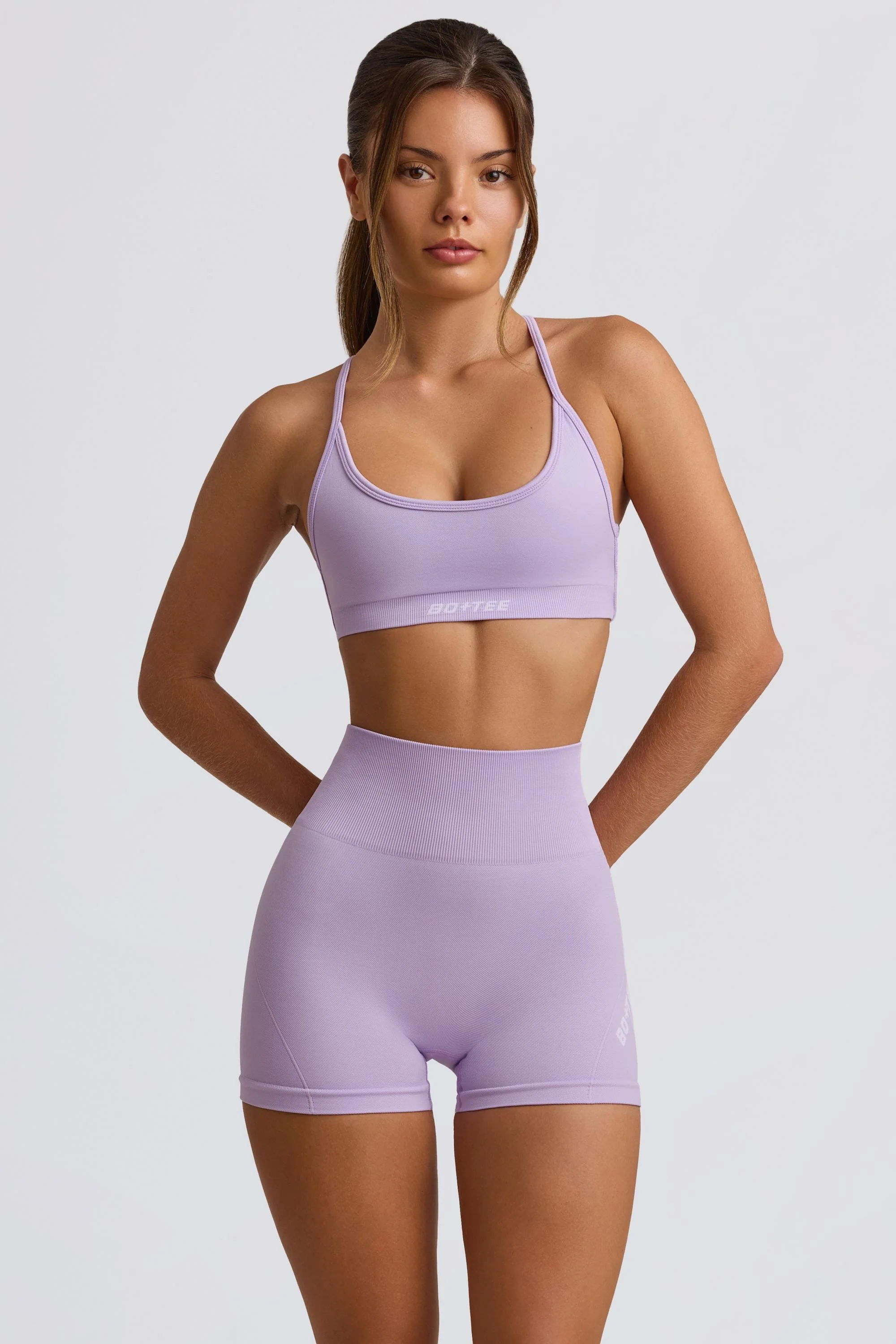 Clean Super Sculpt Seamless Mini Shorts in Lavender Luxury