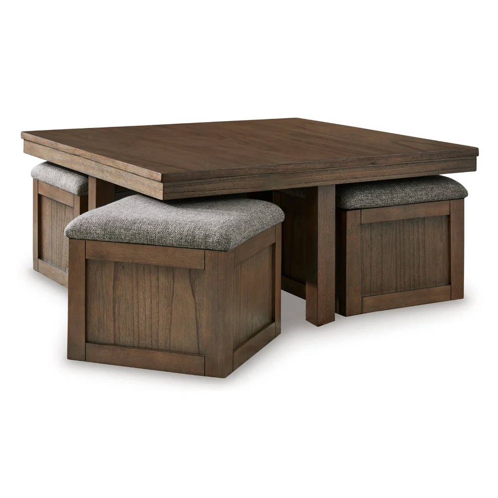 Luxury Argyle Coffee Table with 4 Stools Premium