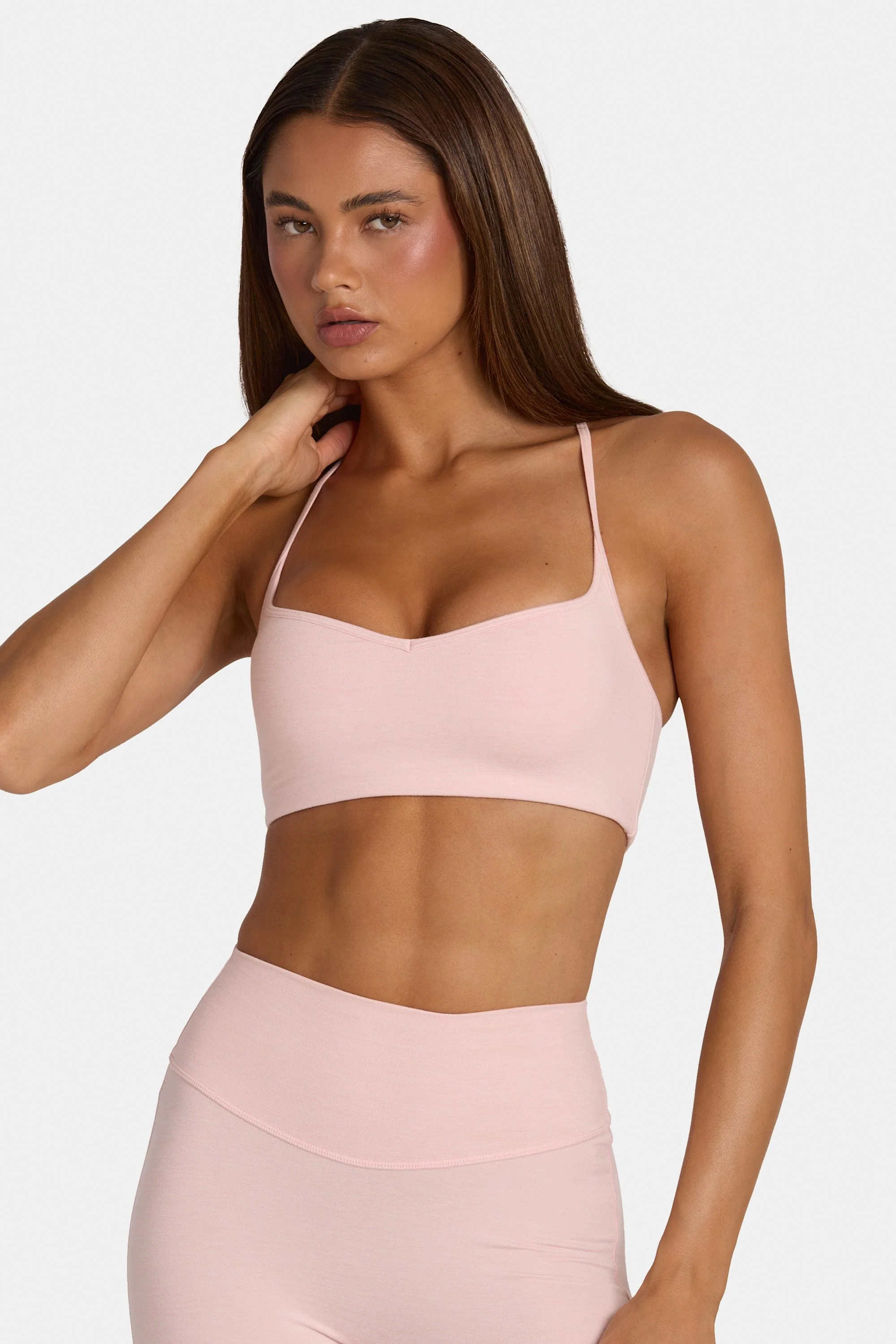 Smart Soft Active Low-Impact Sports Bra in Blush Marl Fashionable