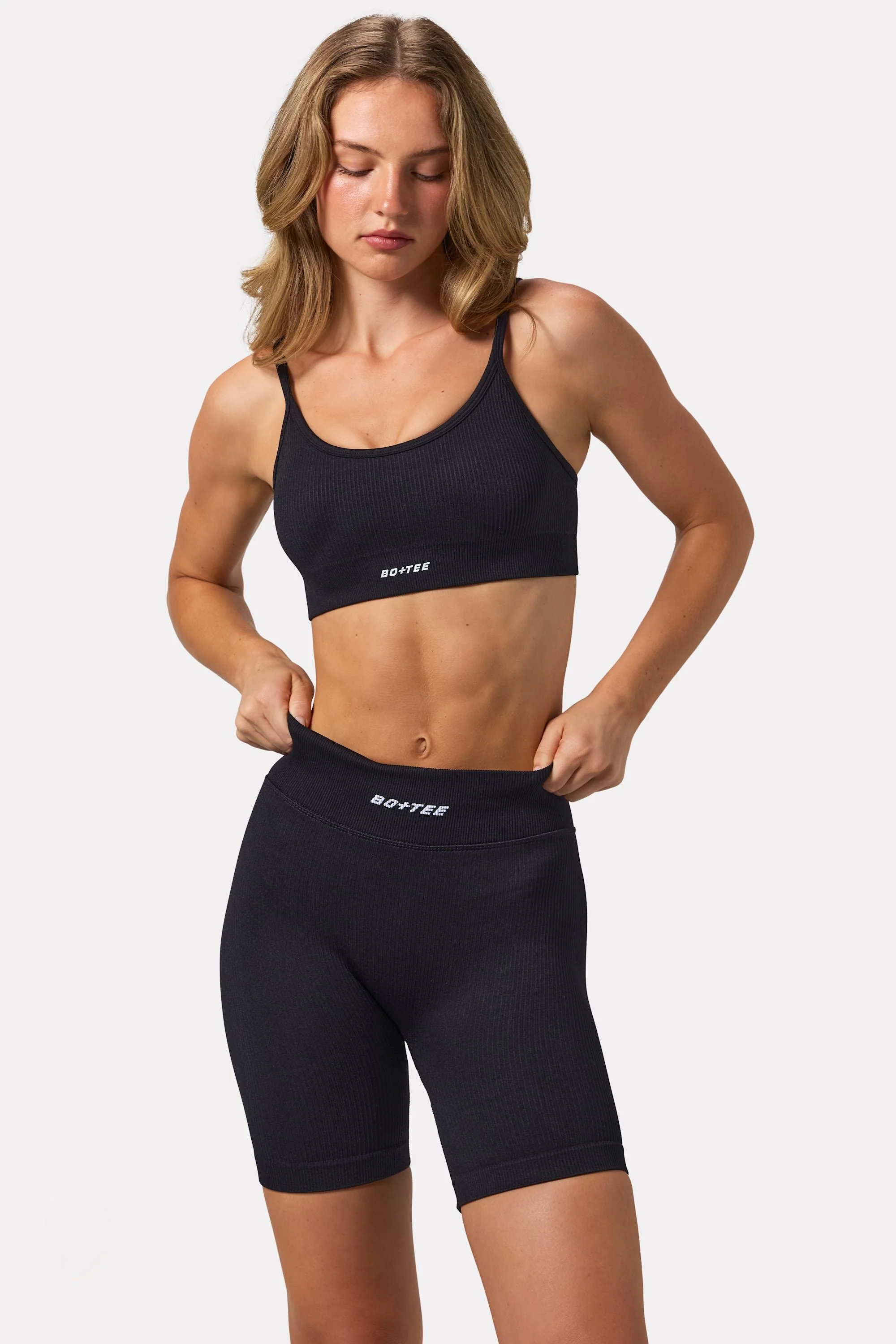 Trendy FlexiRib Biker Shorts in Black Exclusive