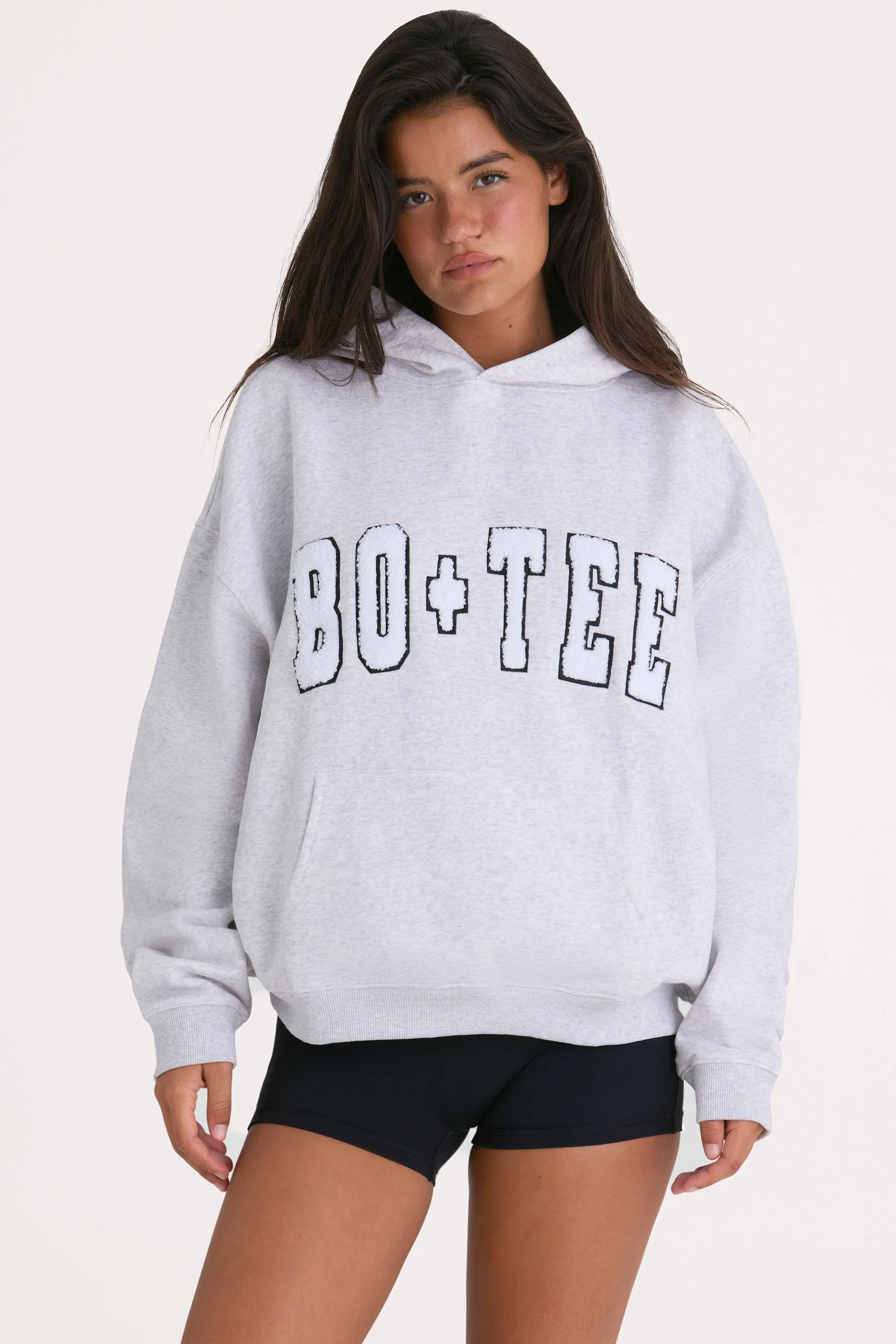 Environmentally Friendly Soft Cotton Jersey Oversized Hoodie in Heather Grey Recyclable