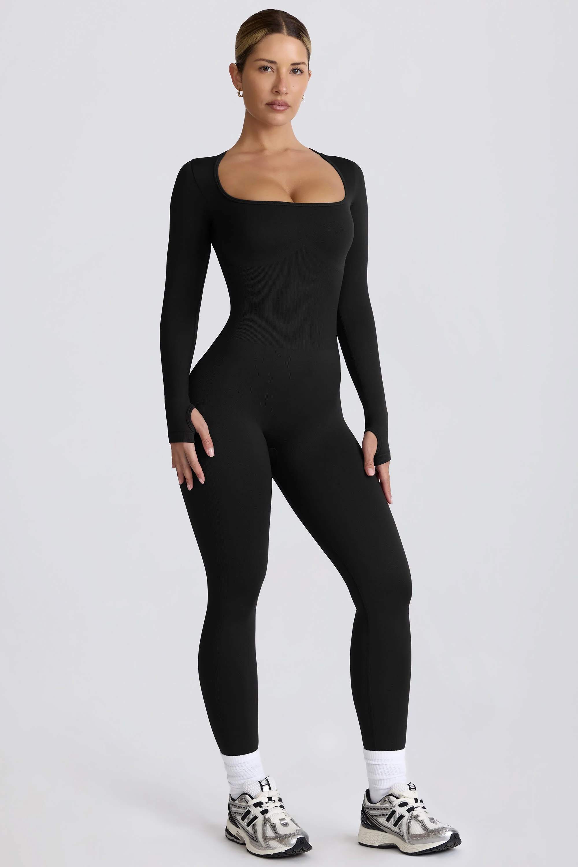 Natural Super Sculpt Seamless Full-Length Jumpsuit in Black Easy-to-Use