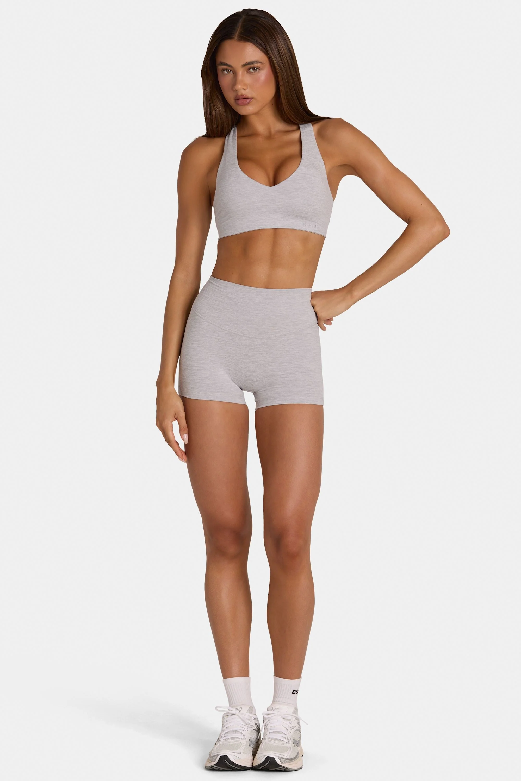 Long-Lasting Soft Active Mini Shorts in Grey Marl Expertly Made