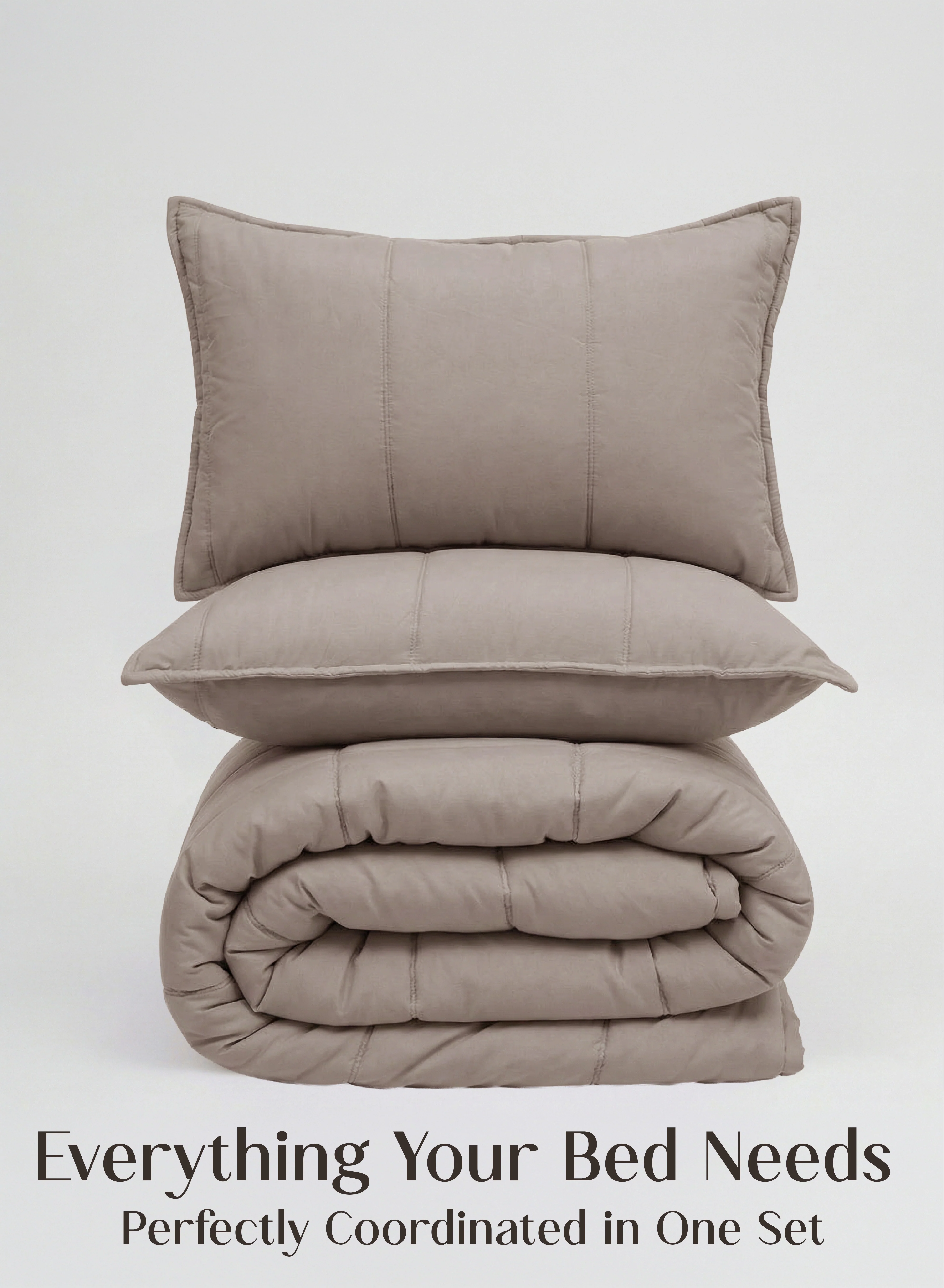 Fast Cocoon 8-Piece AC Bedding Set Coordinated Comforter Fitted Sheet Covers in One Set Earthy BeigeCocoon AC Bedding Set — Designed for Cool Comfortable Sleep in Indian Homes Practical