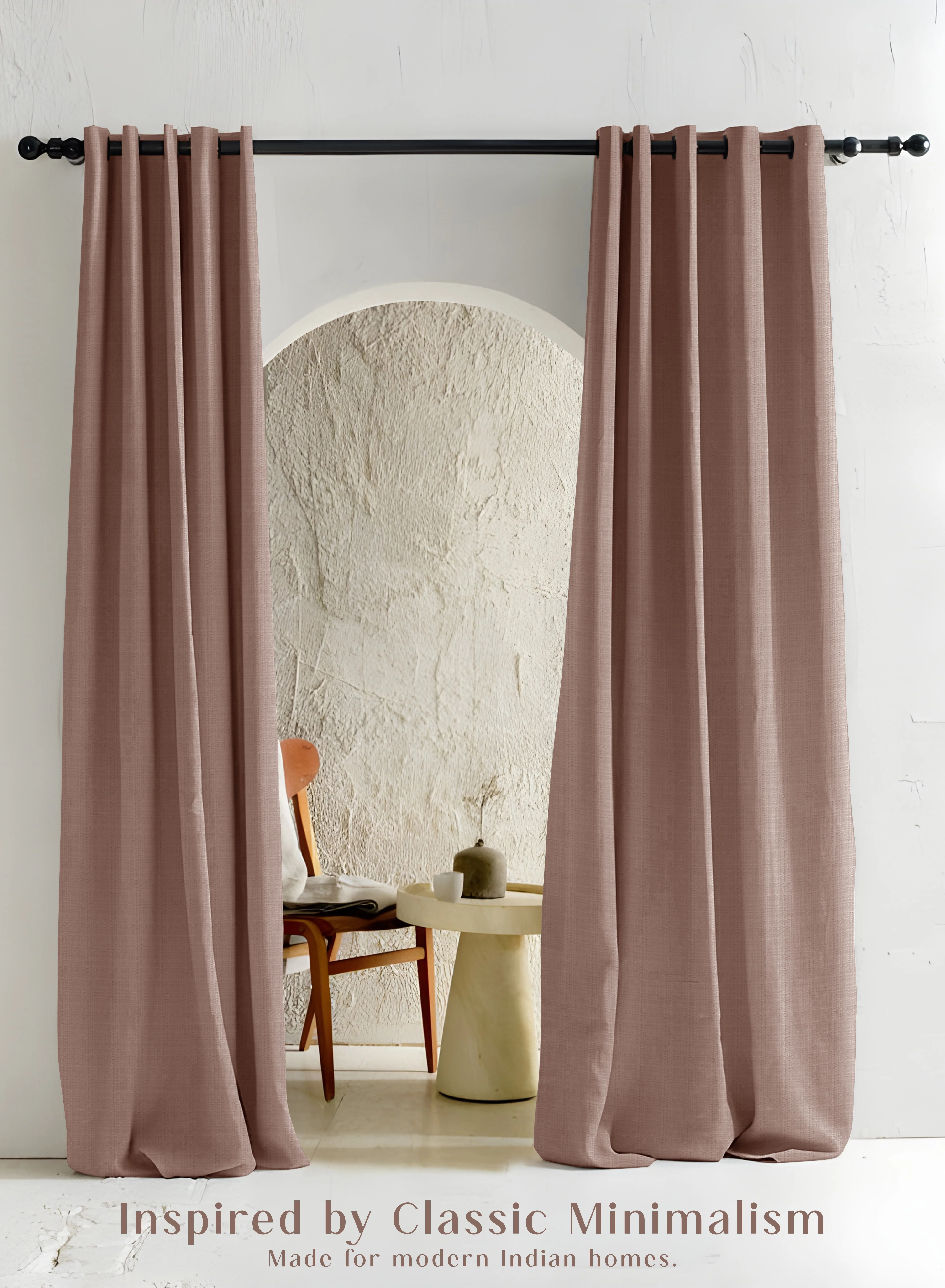Relaxed Cocoon Minimal Texture Room Darkening Curtains Modern Aesthetic Pale Brown Set of 2 Fully CustomizableThe Guide to Measuring and Choosing Curtains Easy-to-Use