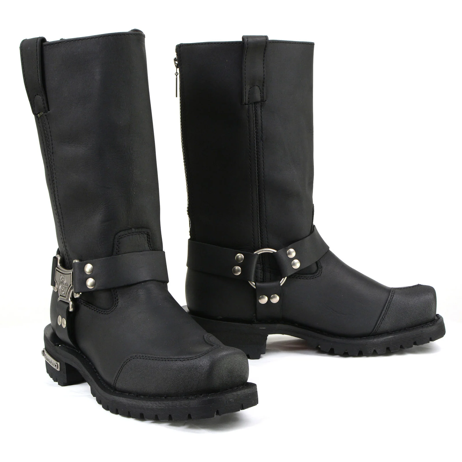 Relaxed MMCC Men’s Drag Harness Black Leather Motorcycle Boots – MB411 Classic
