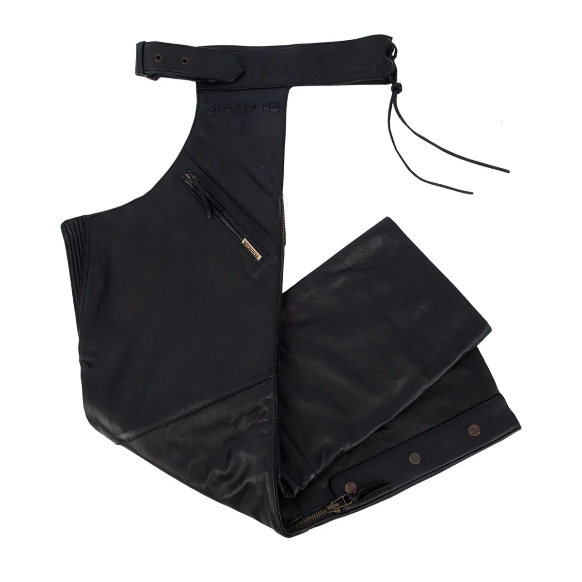 Unique MMCC Men’s Heritage Black Leather Motorcycle Chaps – MV8020 Versatile