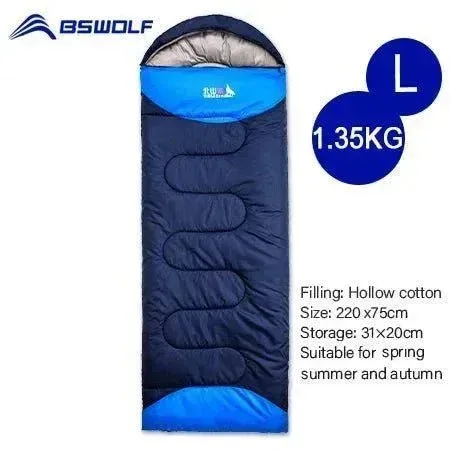 Unique BSWOLF Ultralight Waterproof Envelope Sleeping Bag – 3-Season Cotton Fill Splicing Double 1.35kg 1.5kg 1.8kg Casual
