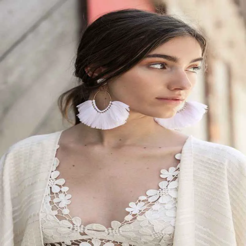 Relaxed Fan Tassel Earrings Casual
