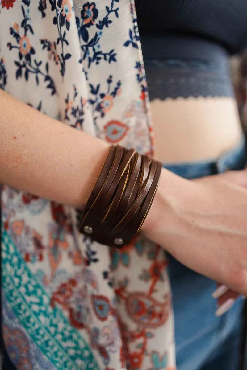Sustainable Adjustable Leather Bracelet Authentic