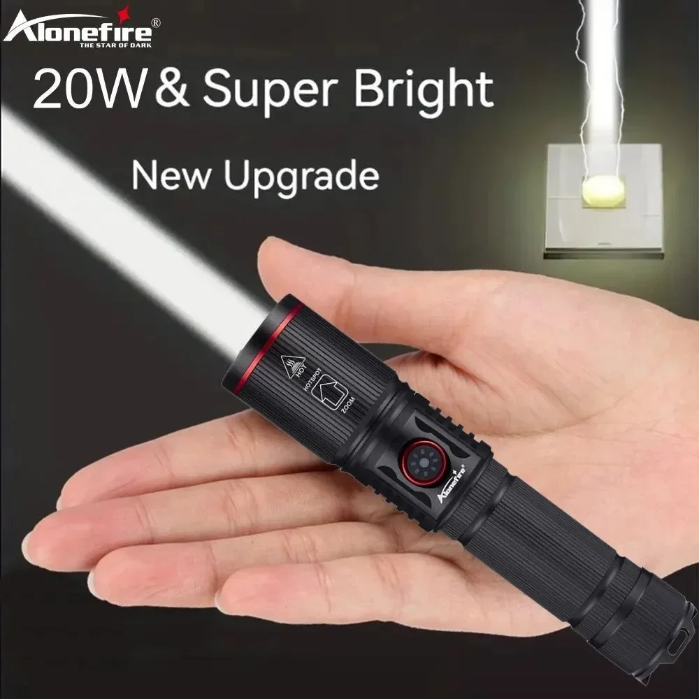 Contemporary 20W USB Rechargeable LED Flashlight – Waterproof Outdoor Torch for Camping Emergencies Fashionable