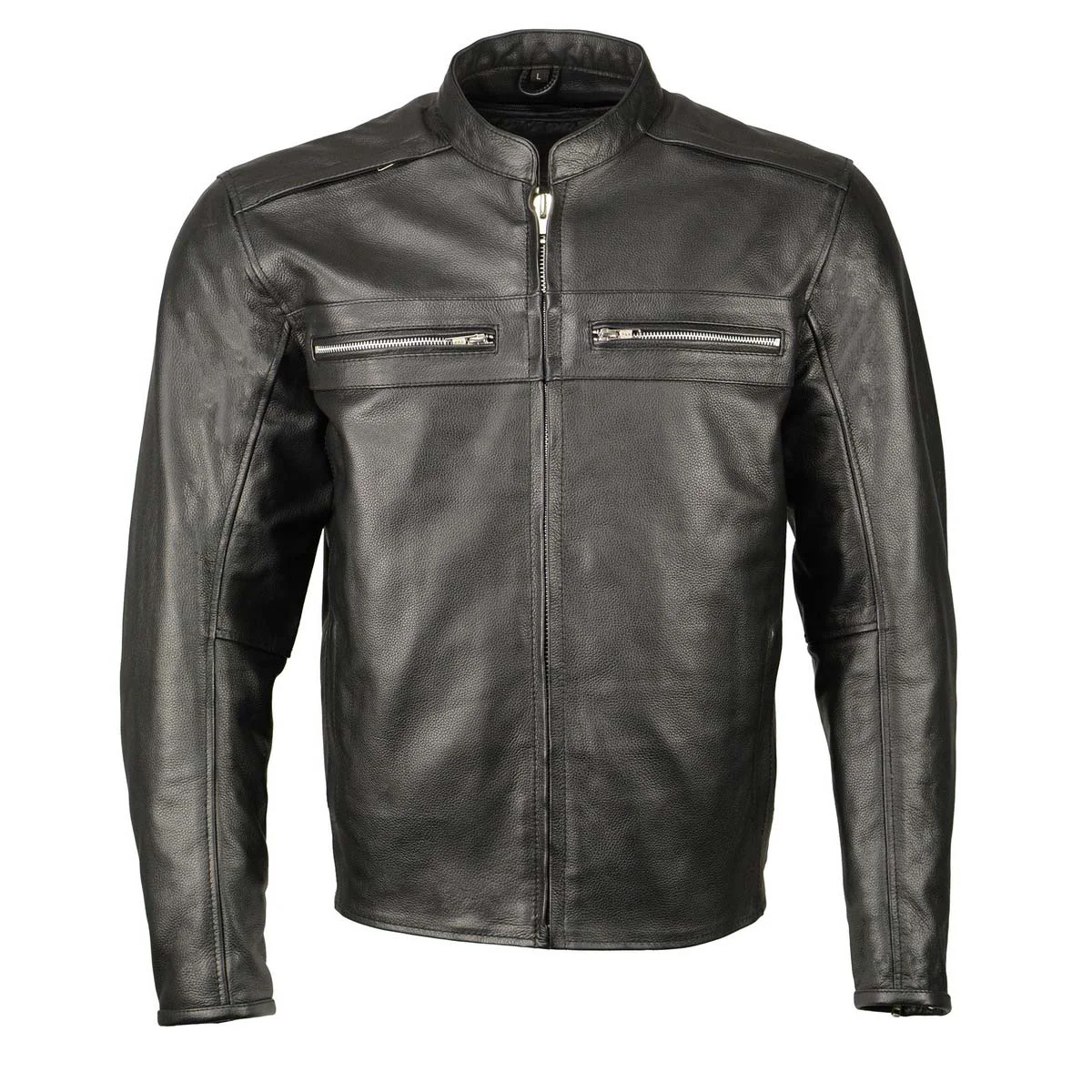 Modern M Boss Motorcycle Apparel BOS11509 Men’s Black Armored Leather Cafe Racer Jacket Luxury
