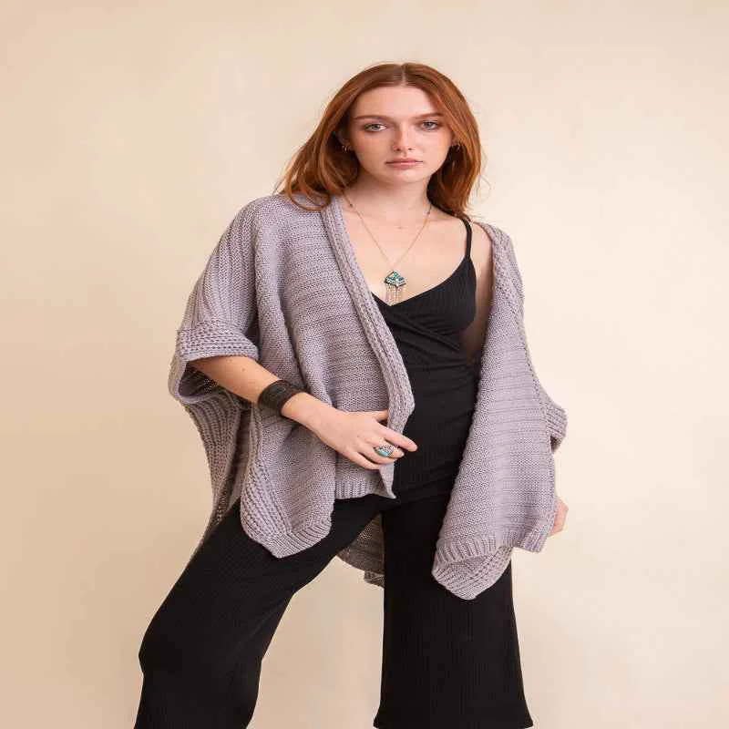 Modern Ribbed Knit Ruana Unique