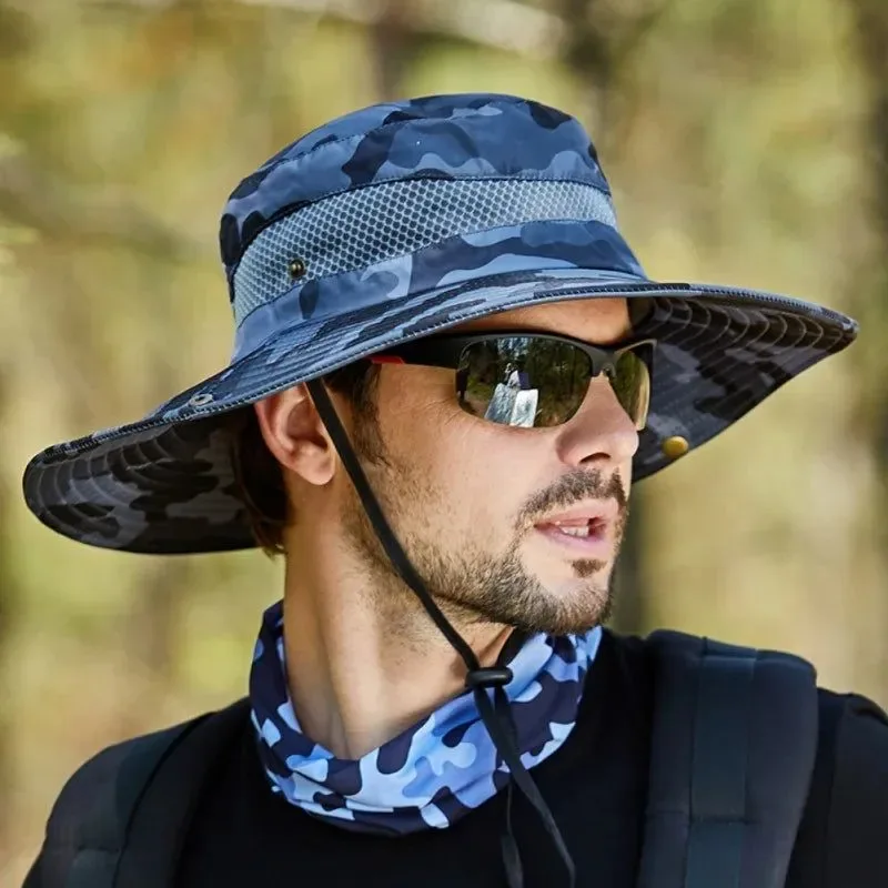 Original Design Men’s Wide Brim Boonie Bucket Hat – UPF 50 UV Protection Breathable Mesh Adjustable Fit Sophisticated
