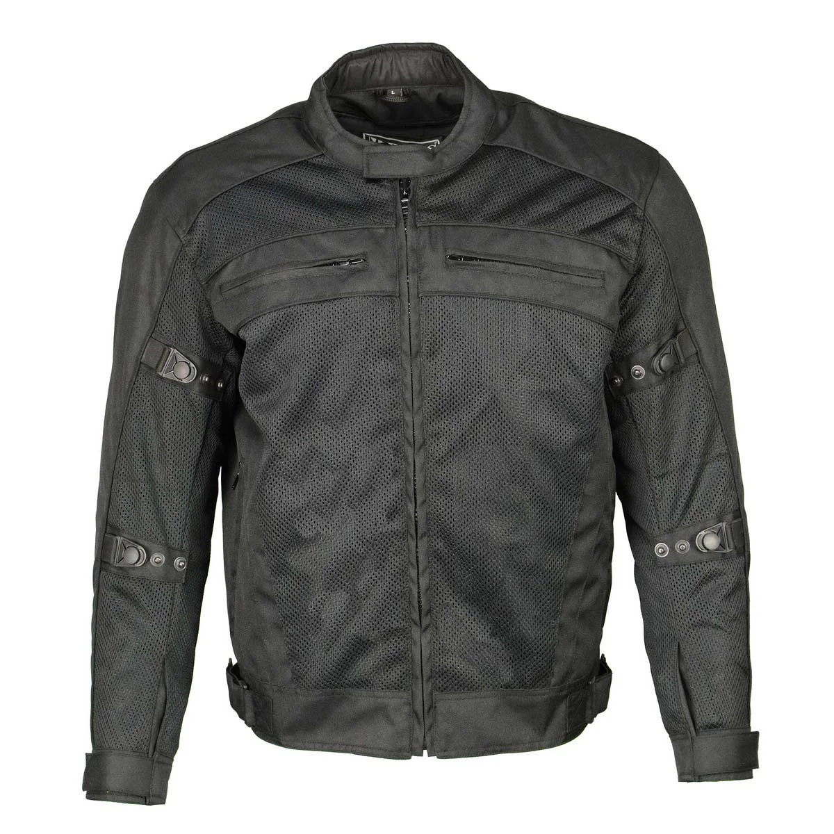 Specialty M Boss Motorcycle Apparel BOS11705 Men’s Black Mesh and Nylon Motorcycle Racer Jacket with Armor Protection Sophisticated