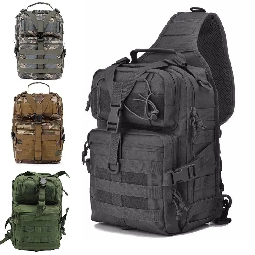 Premium Material Military Tactical Assault Crossbody Sling Bag – Waterproof Oxford Rucksack for Hiking Camping Outdoor Use Convenient