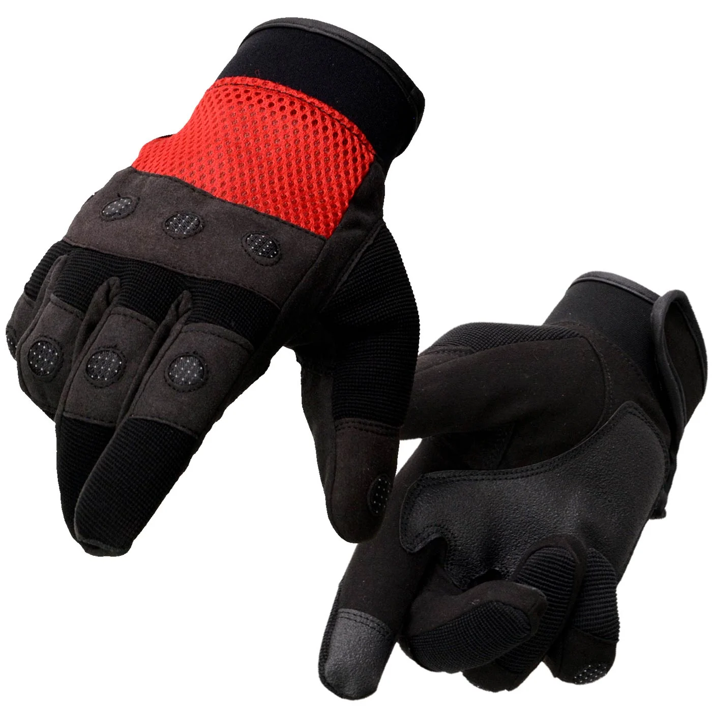Functional Milwaukee Leather SH76102 Men’s Black and Red Textile Mesh Motorcycle Mechanics Hand Gloves W Amara Cloth Bottom Reliable