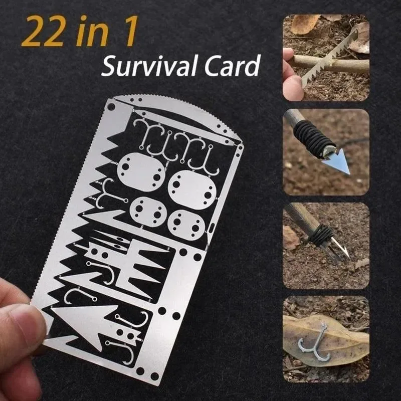 Certified 22-in-1 Stainless Steel Survival Tool Card Portable Multifunctional Camping and Emergency Next-Generation