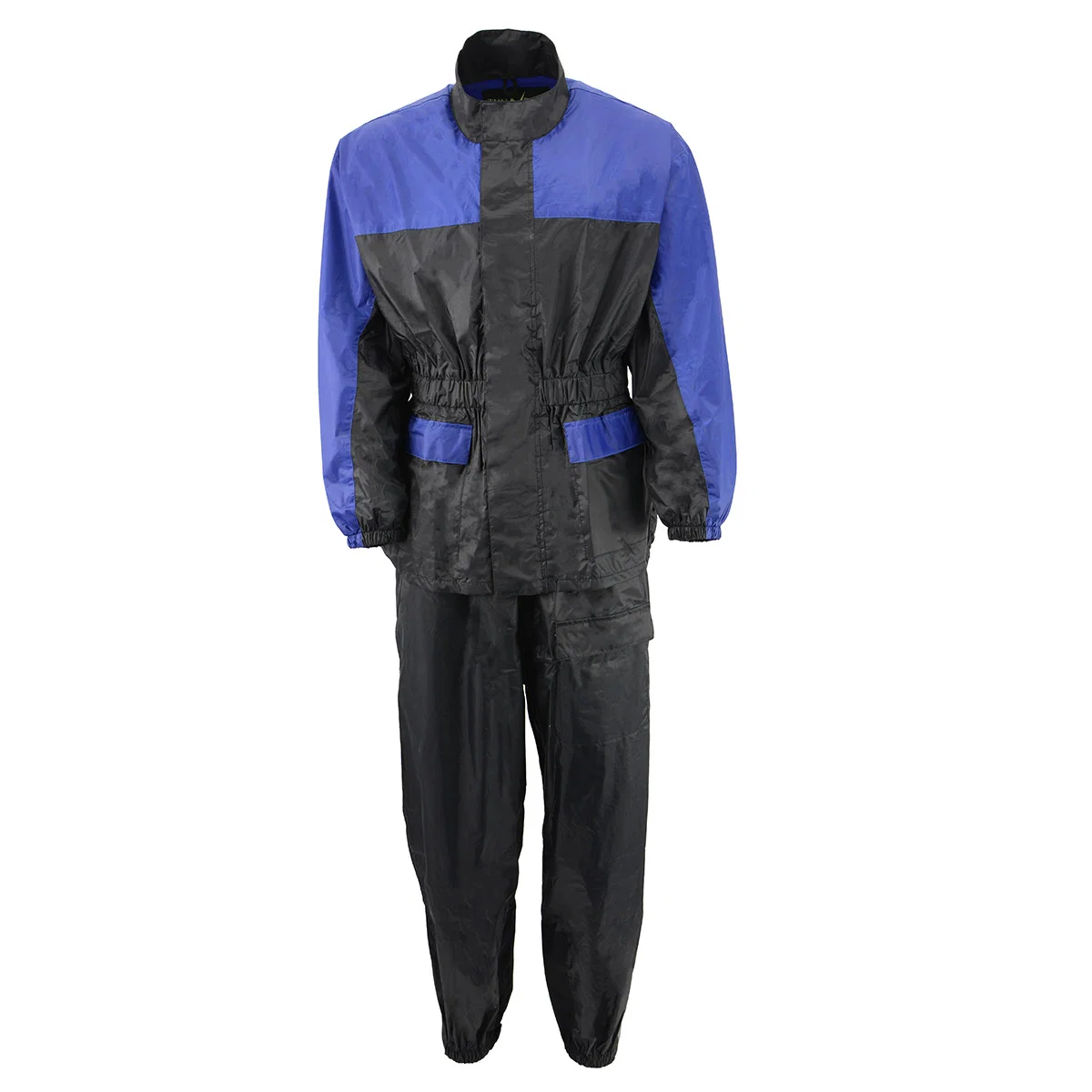 Durable NexGen XS5031 Women’s Blue and Black Water Proof Rain Suit with Cinch Sides Recyclable