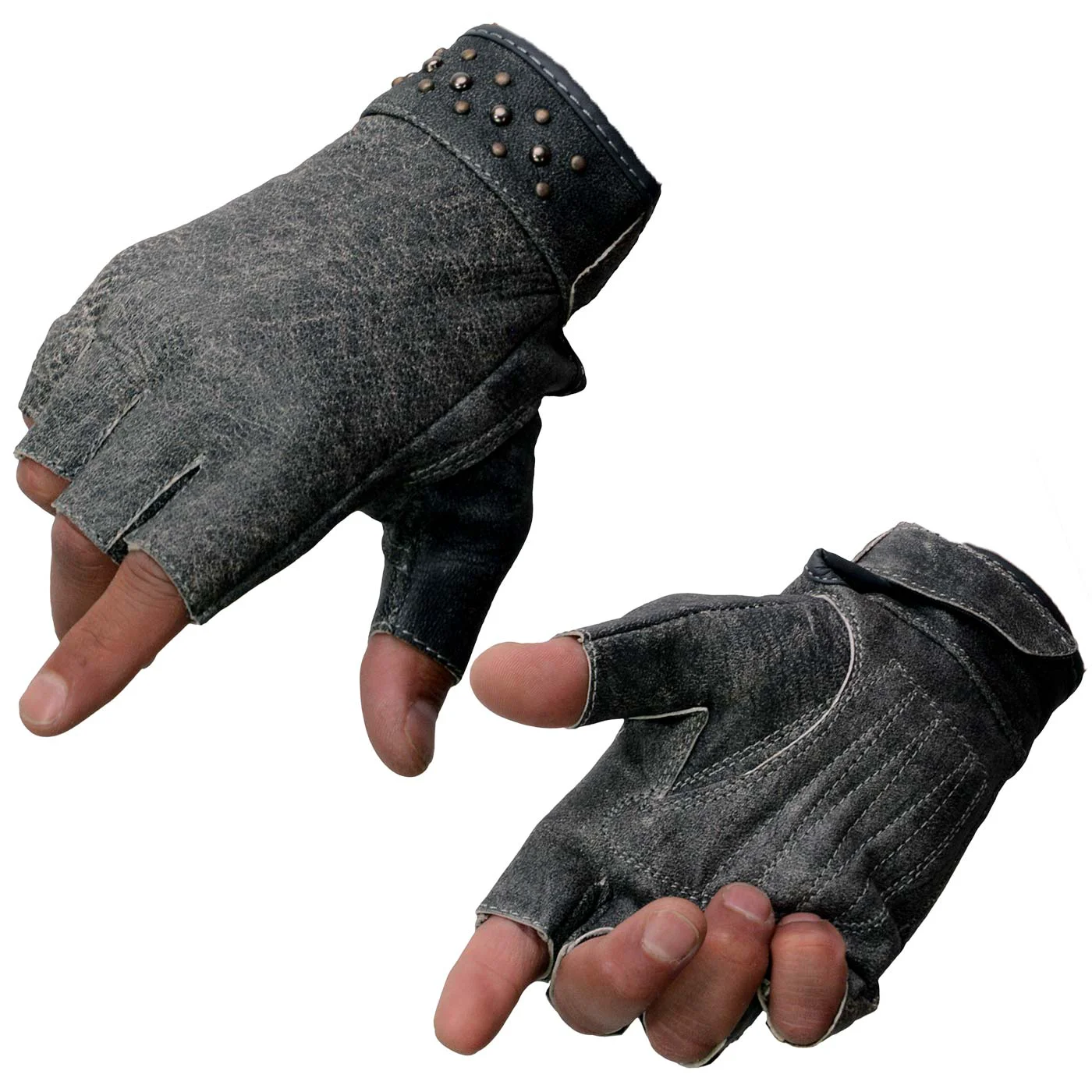 Dependable Milwaukee Leather MG7761 Women’s Grey Leather Gel Palm Fingerless Motorcycle Hand Gloves W Stylish Wrist Detailing Authentic