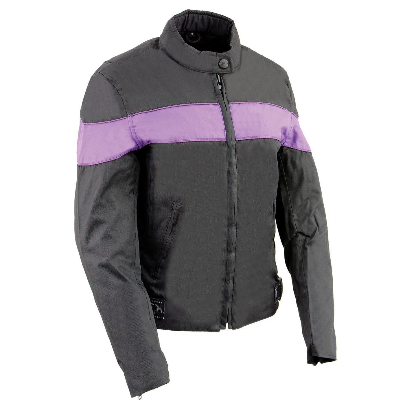 User-Friendly Milwaukee Leather SH2261 Women’s Black and Purple Textile Lightweight Motorcycle Jacket with Reflective Piping Specialty