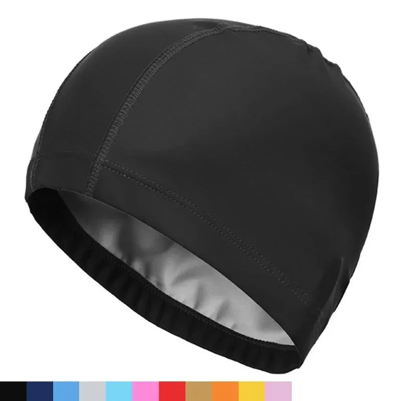 Excellent Waterproof Fabric Swimming Cap for Men and Women – Ear Protection Plus Size Elastic and Durable Responsible