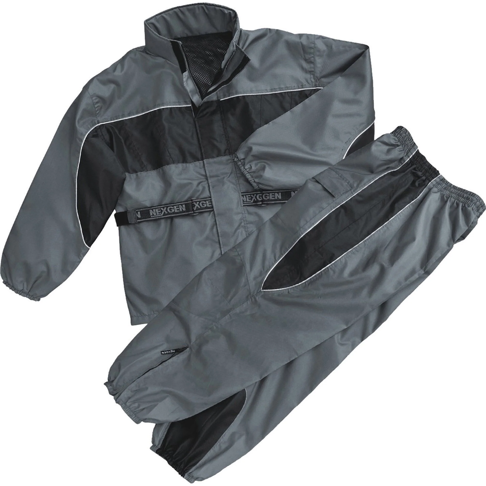 Dependable NexGen SH2216 Men’s Oxford Black and Gray Rain Suit Water Resistant Healthy