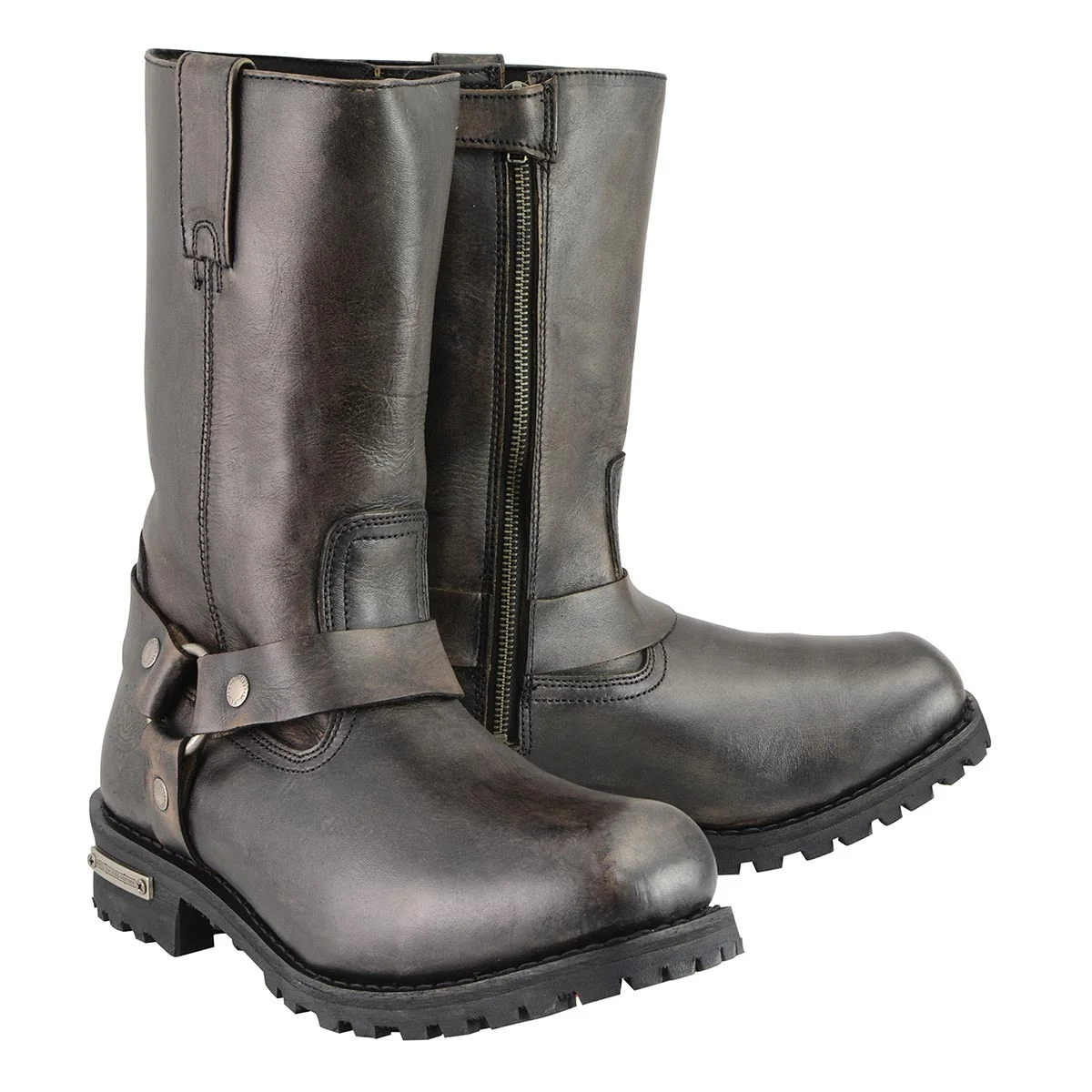 Certified Milwaukee Leather Men’s Distressed Brown Leather Wide Width 11-inch Square Toe Harness Motorcycle Boots MBM9005W Easy-to-Use