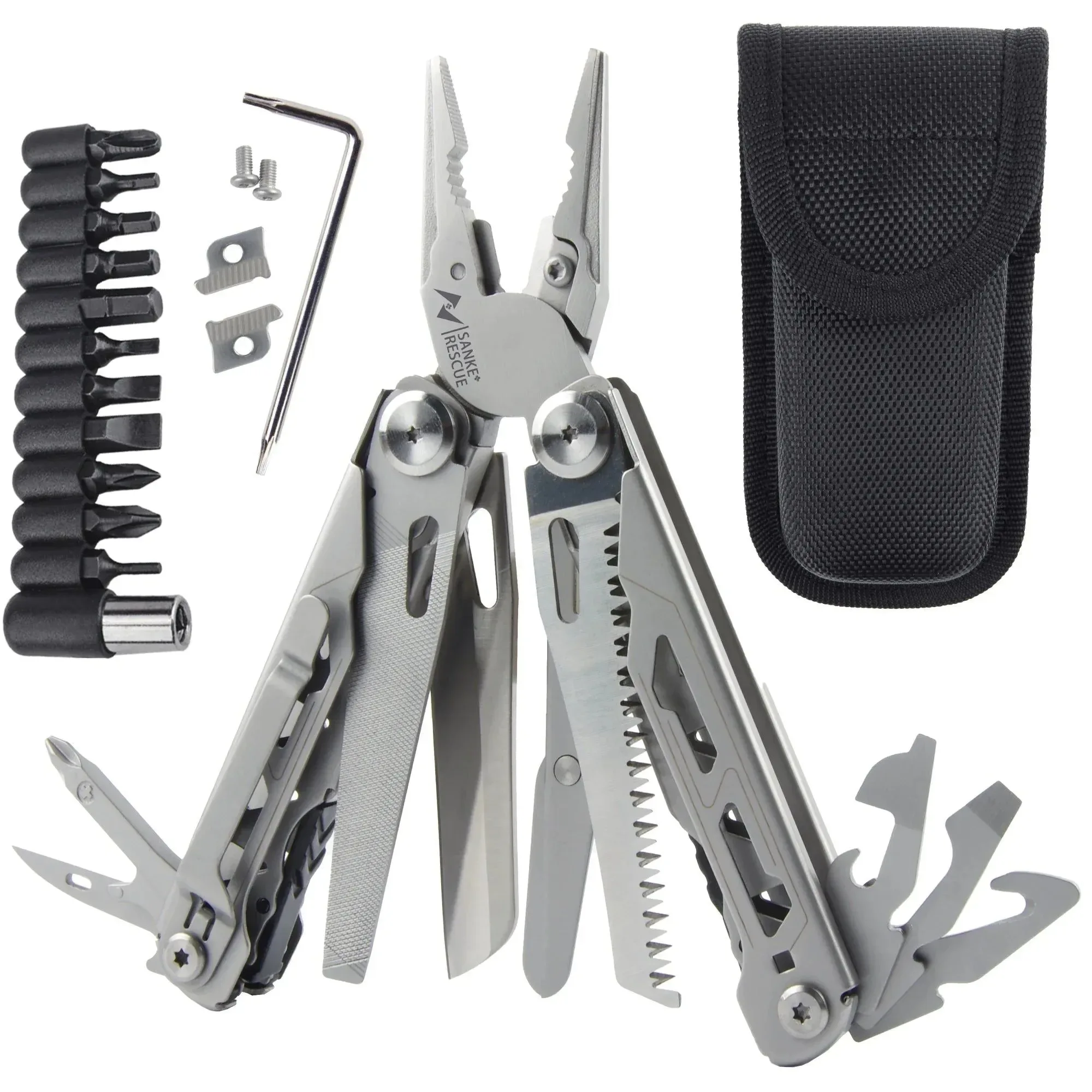 Unique 30-in-1 Multifunctional Multi Hand Tool – Portable Folding Pliers with Cable Wire Cutter and Knife Consistent