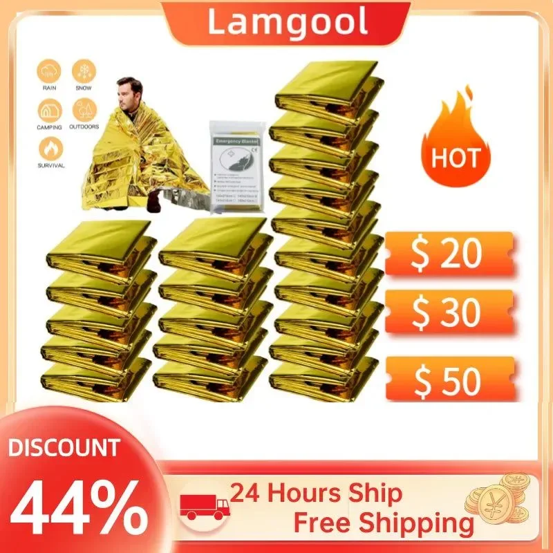 Official Emergency Foil Thermal Blanket – Essential Outdoor Survival and First Aid Kit Safe