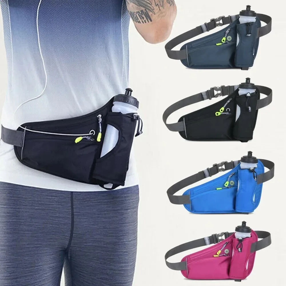 Official Running Waist Bag with Water Bottle Holder Outdoor Camping Hiking Fitness Cycling Sports Fanny Pack for Men and Women Responsible