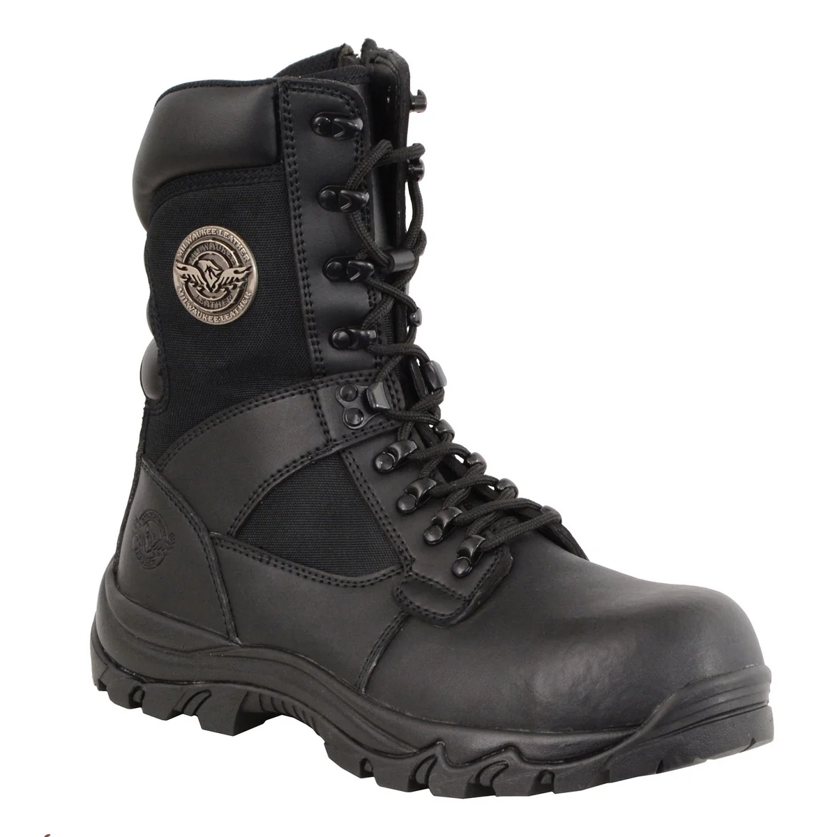 World-Class Milwaukee Leather MBM9100 Men’s Black Tactical Leather Boots with Composite Toe Clean